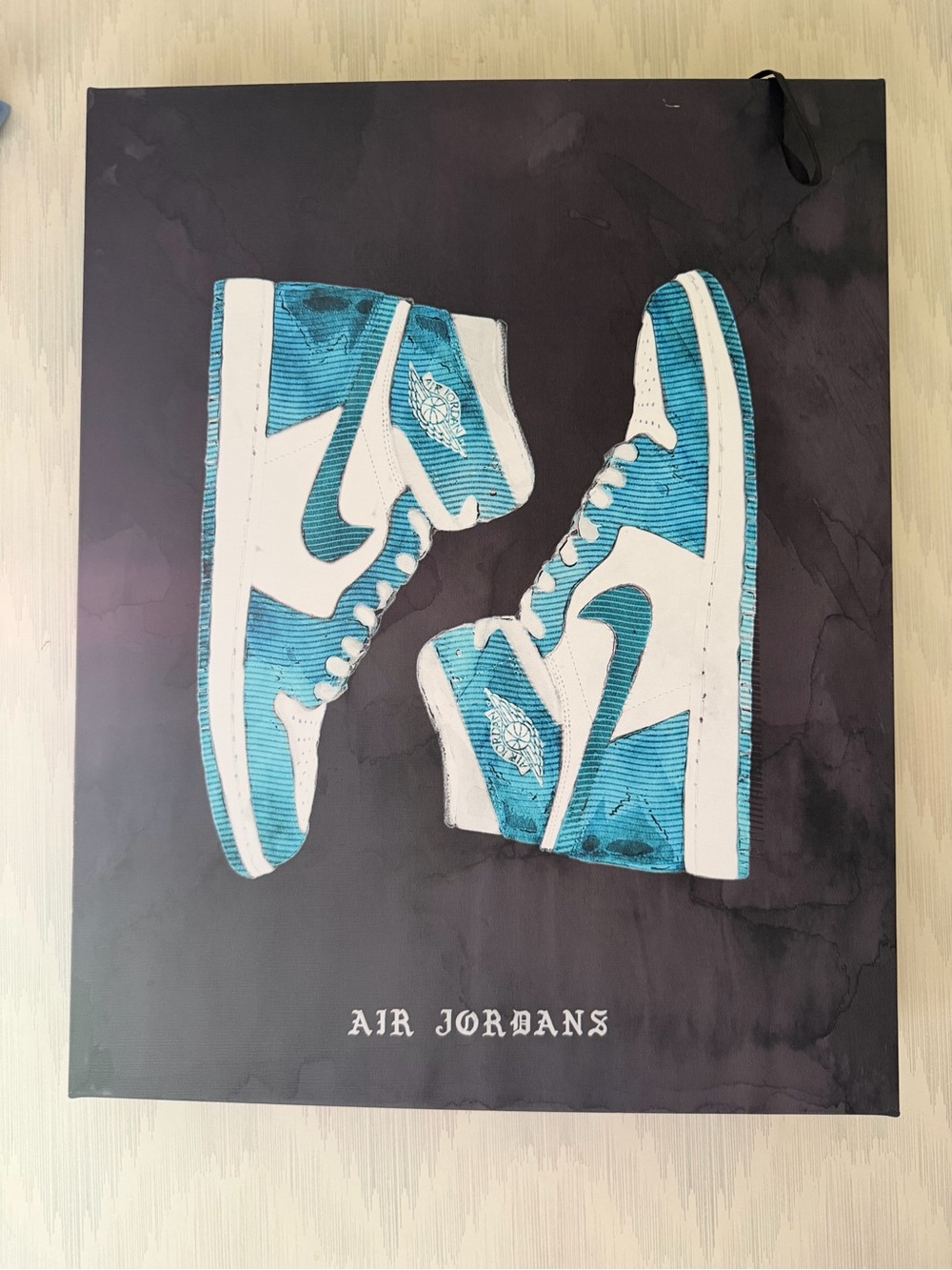 Jordan Teal and White Air Jordan Sneaker Art
